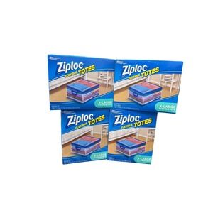 4 Boxes Ziploc XL Flexible Storage Totes 10‎ Gallon Extra Large Heavy Duty New